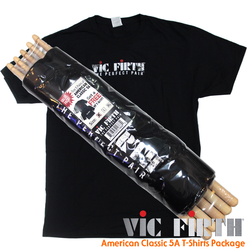 [★드럼채널★] Vic Firth American Classic 5A T Shirts Package! (스틱5조+티셔츠증정)